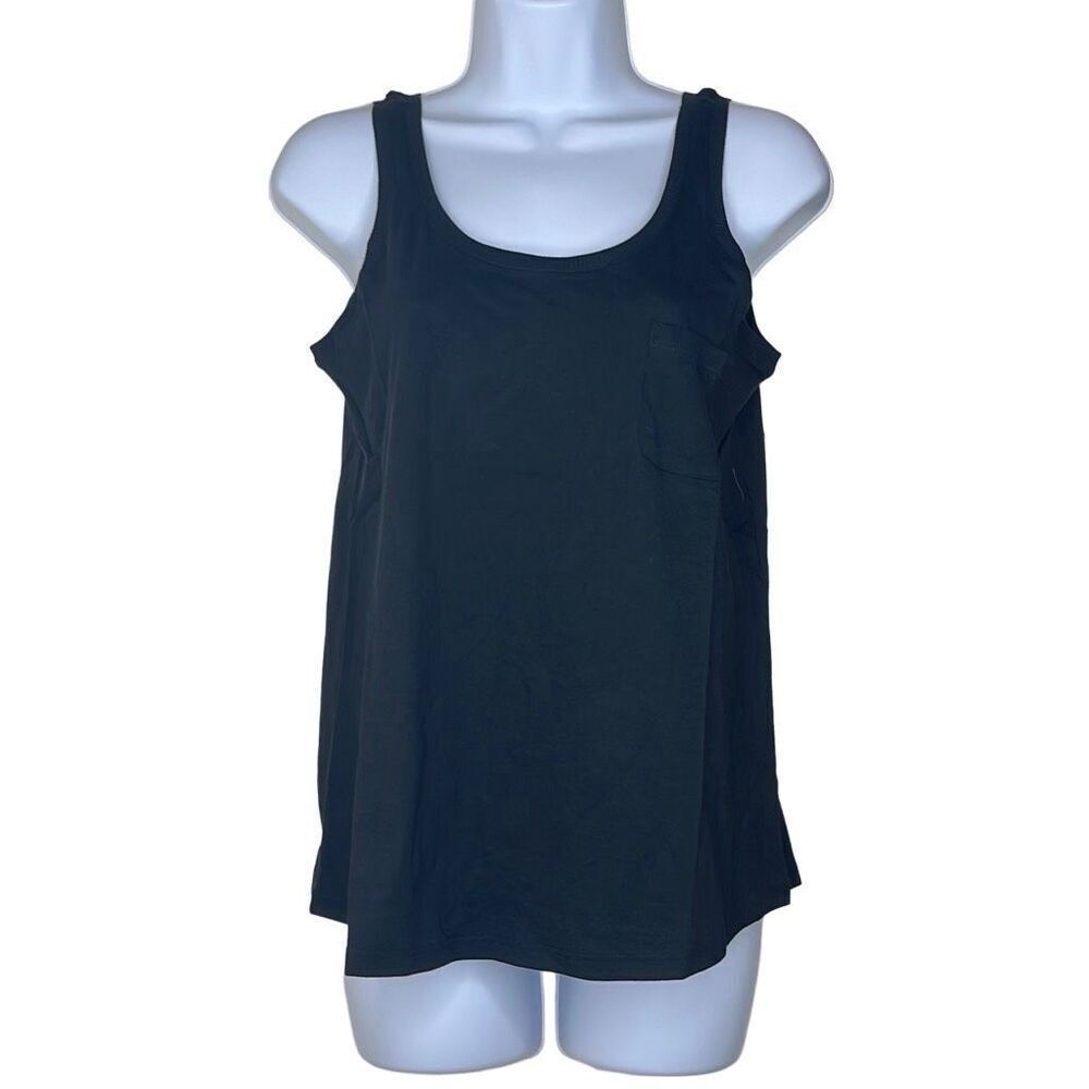 Skin Organics Size 0 XS Oversized Tank Top Black 100% Organic‎ Pima Cotton NWT